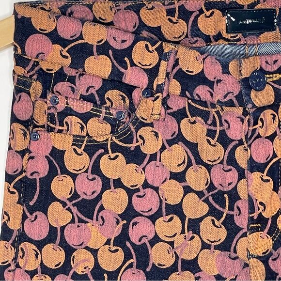 MOTHER The Looker Cherry Print Jeans Denim Sz 28 - Picture 5 of 11